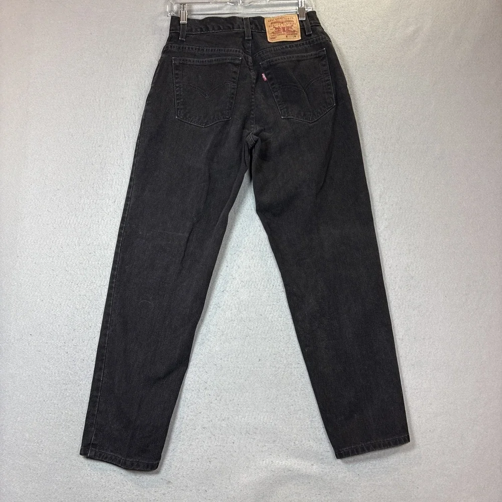 Vtg Levi's 550 Jean Women Sz 10 Relaxed Fit Tapered Leg Denim Black EUC Y2K 2001